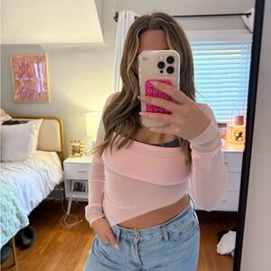 Women's Pink Long Sleeve Top